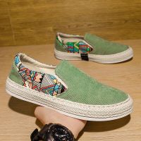 HOT★PUPUDA ผ้าใบรองเท้าผ้าใบสำหรับชายฤดูร้อน Slip On Loafers แนวโน้ม Vulcanized รองเท้าผู้ชาย2022รองเท้าผ้าใบเดินลำลองรองเท้าโลฟเฟอร์ผู้ชาย