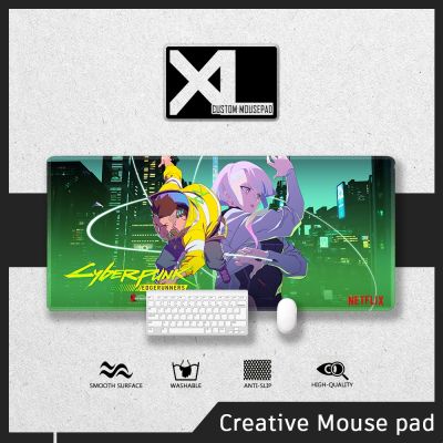 X-L | Mousepad | Cyberpunk Edgerunners | Extended | Large | Anime | Cute | Deskpad | Keyboard Pad Mat | Stitched Edge Deskmat | Gaming Mouse Pad
