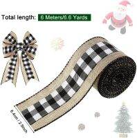 【YF】∈♧  2 Rolls Burlap Fabric Wrapping with Checkered