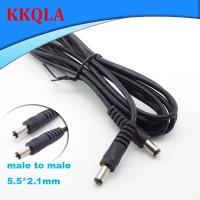 QKKQLA DC Power Extension Cable 2M Wire Male to Male Plug Connector 5.5*2.1 to 5.5*2.1 Cords for CCTV Camera Adapter