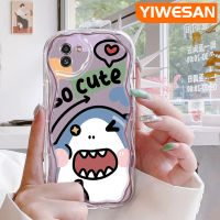 YIWESAN เคสปลอกสำหรับ Samsung A03นิ่มลายการ์ตูน A02s M02s M02ป้องกันเลนส์กล้องปลอกซิลิโคนนิ่มลายฉลามน่ารักมีแกนกลางเป็น A03s