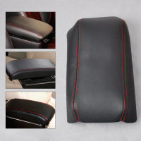 CITALL Black Leather WRed Stitching DIY Front Console Lid Armrest Cover Decoration for Honda Accord 2003 2004 2005 2006 2007