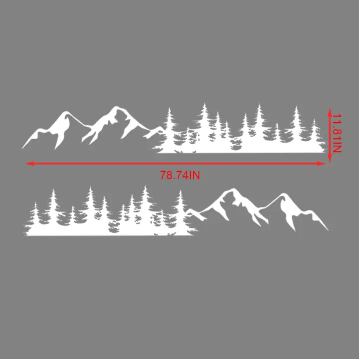 2PCS Car Door Side Stickers Mountain Forest Decal For Volkswagen VW ...