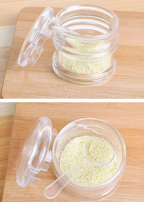 Mozacona Clean Acrylic Sugar Bowl Spice Jar Spice Storage Pot with