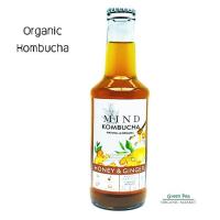 Mind Organic Kombucha, มายด์ คอมบูชะ สูตรน้ำผึ้งและขิง (Honey&amp;Ginger) , 250 มล. มีอย.