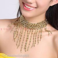 2023❦▤ Womens Belly dance tassel necklace dancing accessories neck chain for