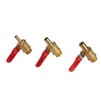 ；【‘； 6Mm-10Mm Hose Barb Inline Brass Water Oil Air Gas Fuel Line Shutoff Ball Valve Pipe Fittings Pneumatic Connector Controller