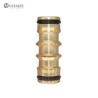 MUCIAKIE 2PCS 16mm Brass Equal Quick Connector Copper Quick Connect Joiner 1/2 2-Way Garden Water Hose Adapter