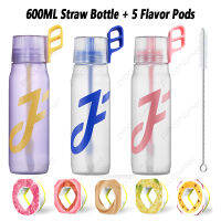 ขวดน้ำรส650มล. พร้อมฝัก5รสป้องกันการรั่ว Tritan Frosted Fruit Flavour Water Cup BPA Free Travel Drinking Cup