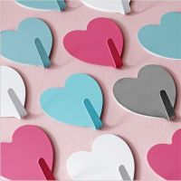 【cw】 4pcs Love Heart Wall Hooks Clothes Towel Mask Hanger Stainless Steel Bathroom Kitchen Hook Door Keys Organizer Holder Home Decor ！