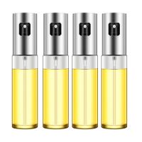 4 Pack Kitchen Baking Oil Spray Vinegar Bottle Stainless Steel Nozzle Glass Oil Bottle BBQ Grill Spray Cooking Tool