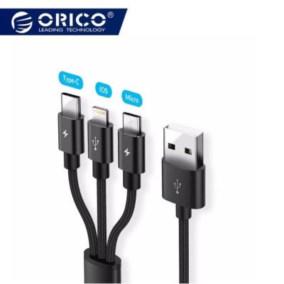 ORICO 3 IN 1 Type C Lightning Micro USB Cable USB Fast Charging Cables Cord ยาว 1.2 เมตร