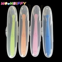 Baby Soft Silicone Spoon with Storage Box Candy Color Temperature Sensing Spoon Children Food Feeding Dishes Feeder Appliance