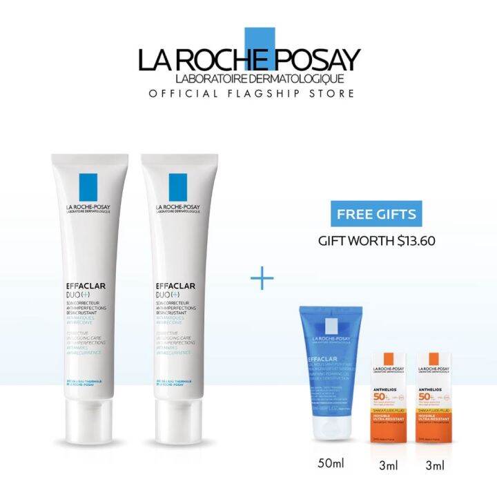 La Roche-Posay Effaclar Duo(+) Double Power Set [For Oily Acne-prone ...