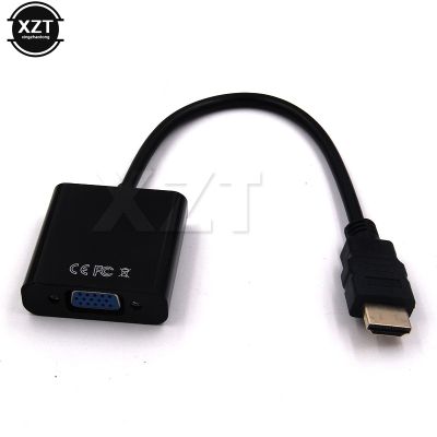 HDMI-Kompatibel dengan Kabel Adaptor VGA Adaptor Konverter Audio Video Pria Ke Wanita 1080P Digital Ke Analog untuk Meja Laptop PC
