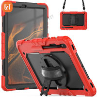 【พร้อมฟิล์มหน้าจอ】 Casing Tablet แฟชั่นสำหรับซัมซุงกาแล็กซีแท็บ S8 11.0 "(2022) / SM-X700 X706 X706B X706U X706N เคสซิลิโคน TPU และ PC นิ่มมีขาตั้งในตัว + Tali Bahu + สายรัดข้อมือ