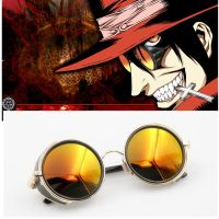 【ร้อน】อะนิเมะ HELLSING Alucard คอสเพลย์ Prop Vampire Hunter แว่นตาแว่นตากันแดดสีส้มสำหรับผู้ชายผู้หญิง