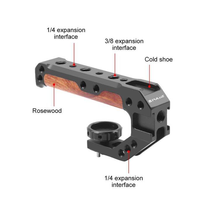 puluz-small-rig-universal-locating-top-handle-grip-3-8-with-rod-clamp-for-dslr-camera-cage-microphone-shoe-mount