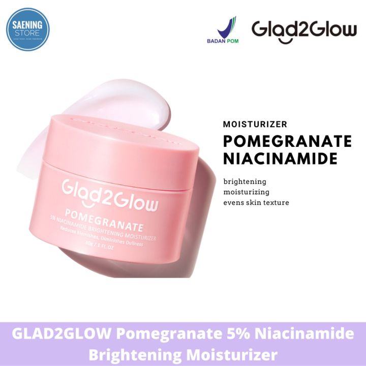 Glad2glow Pomegranate 5 Niacinamide Brightening Moisturizer 30g