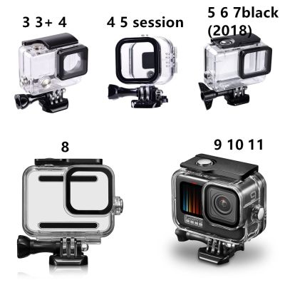 เคสครอบดำน้ำซองกันน้ำ60ม. สำหรับ Gopro Hero11 10 9 8 7 6 5 Black Session 4 3 + 3อุปกรณ์เสริมกล้อง