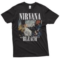 【พร้อมส่ง】 เสื้อเชิ้ตสตรีท พิมพ์ลายวงร็อค Nirvana Bleach สีดํา คุณภาพสูง cotton 100%