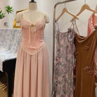 Spot parcel post Dress with Aromatpy Rose Niche French R Mid-Length Strap Female Sexy Fairy Fairy Socialite Factory Wholesale