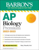 Barron S AP Biology Premium,2022-2023,รีวิวที่ครอบคลุม + ทดสอบการปฏิบัติ2ครั้ง