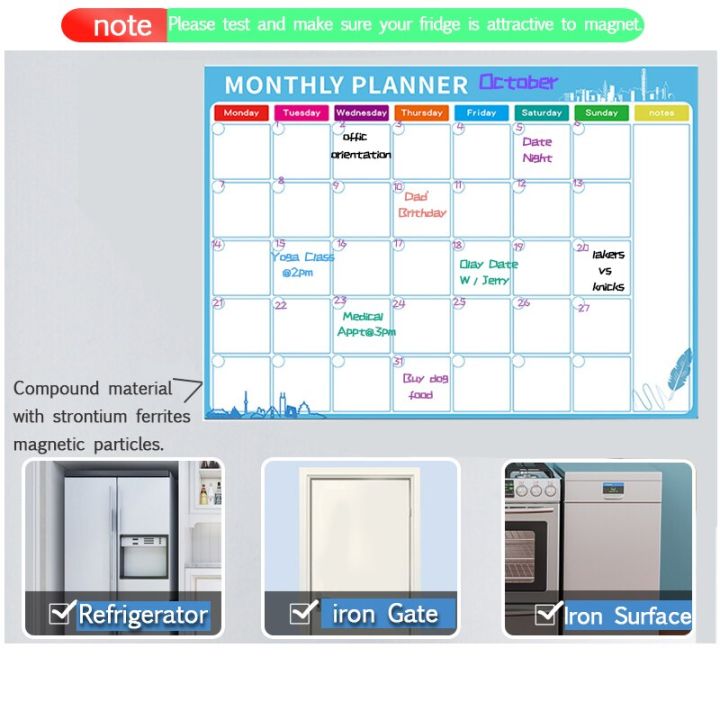magnetic-weekly-monthly-planner-calendar-dry-erase-board-for-kids-message-memo-fridge-magnet-whiteboard-marker-wall-door-sticker