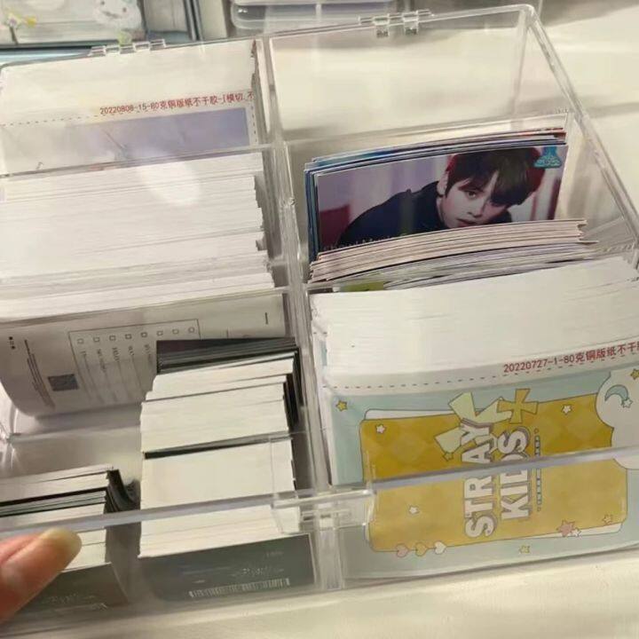 การสะสมบัตรจัดระเบียบกล่องเก็บของใน-bqgbg63511แบบใสสำหรับ-kpop-photocard-เครื่องเขียนในโรงเรียนการ์ดรูปภาพบัตรภาพ