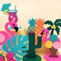 2pcs Tropical Party Flamingo Cactus Coconut tree Centerpiece Table Decoration Birthday Summer Wedding Hawaiian Party Decorations