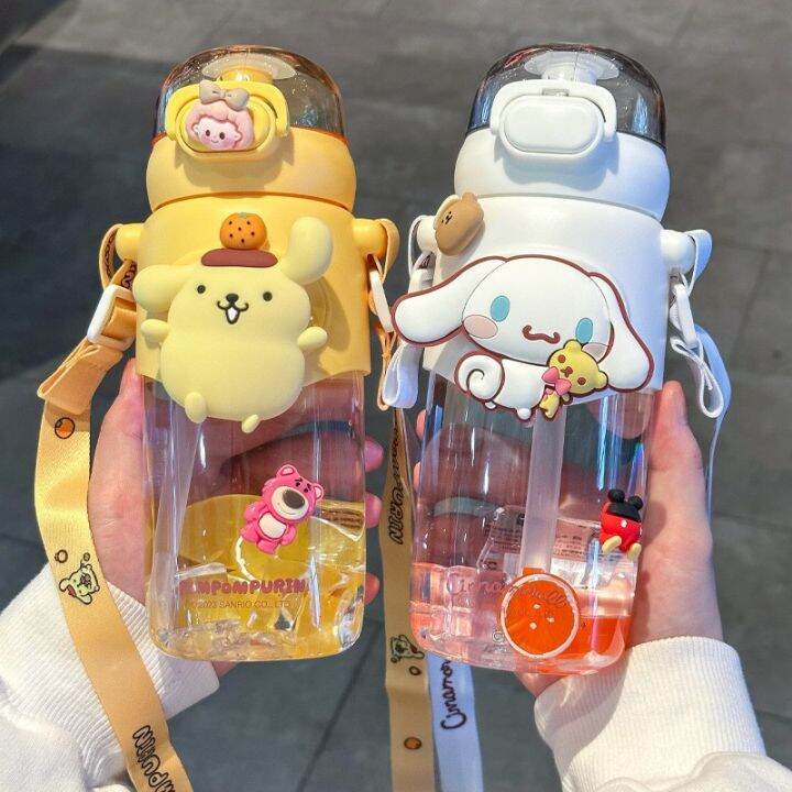 💖Jnan💖600ml Plastic Sanrio Water Cup Kuromi Melody Portable With ...