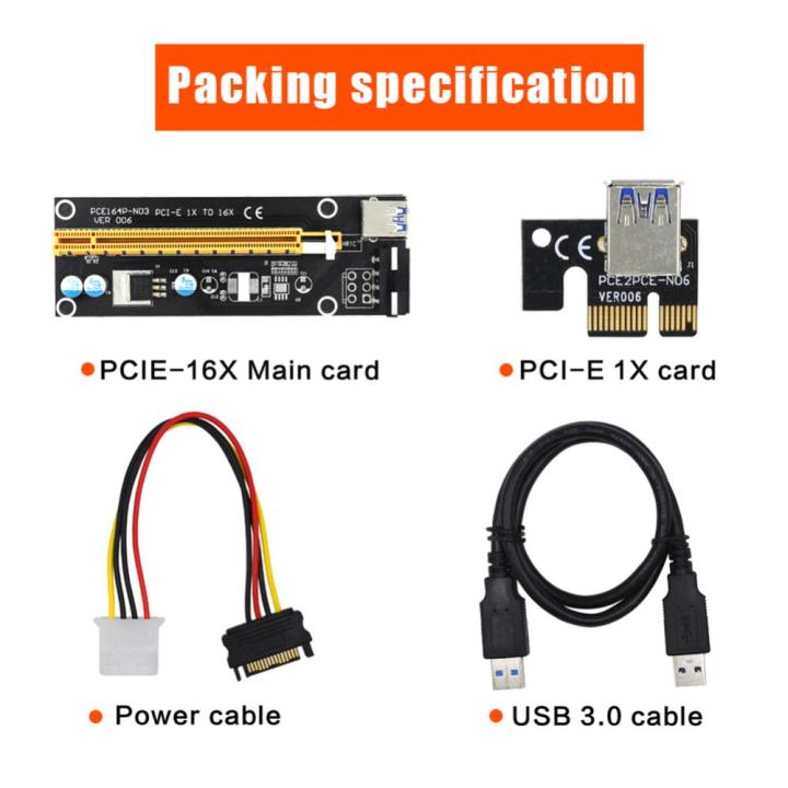 ตัวขยายอะแดปเตอร์ต่อ1x-กับ16x-ver006สล็อต-pcie-15พินเป็น4พิน