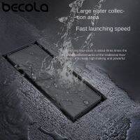 BECOLA Bathtub Stainless Steel Square Invisible Shower Drainer Floor 10X10cm Shower Drain Black/Chrome Floor Drain Tile Drain Traps Drains