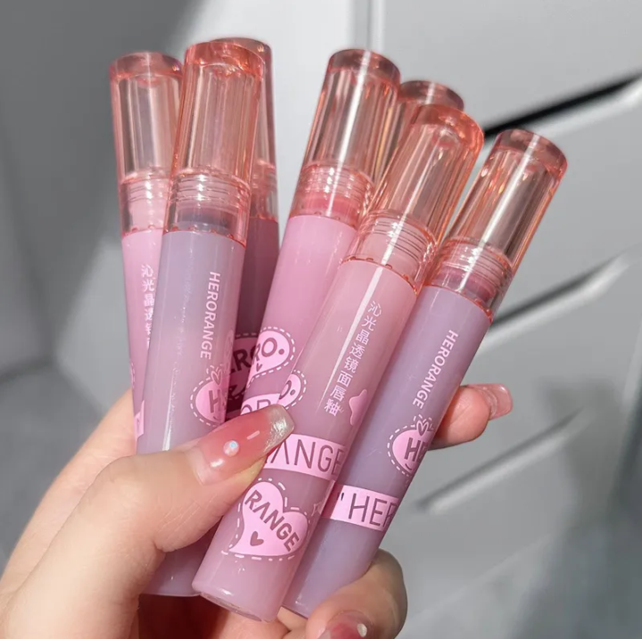 HERORANGE Light Lip Glaze Water Light Jelly Lip Gloss Shiny Mirror