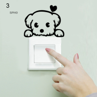 SPHO DIY cats Dog Wall Sticker รูปลอกภาพจิตรกรรมฝาผนัง Home Room Switch ร้อนขาย