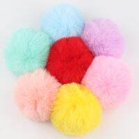 8cm Pompones Big Fake Faux Fur Pompom Solid Color Charms Soft Fluffy Balls Craft Supplies DIY Winter Scarf Beanie Shoes Decor