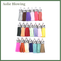 Aolie 20pcs หนังผสมพู่ต่างหูเสน่ห์จี้ DIY เครื่องประดับทำการค้นพบ