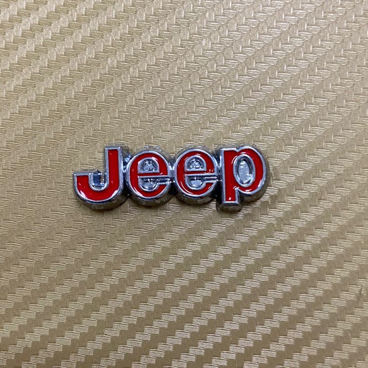 โลโก้* Jeep สีแดงเล็ก งานโลหะ  ขนาด* 1.5 x 4.5 ราคาต่อชิ้น