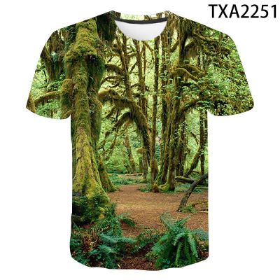 New personality Tree man print T-shirt net cloth 3DT shirt