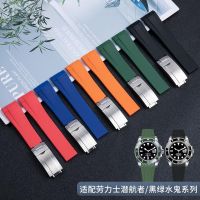 2023☍ 21mm Soft Liquid Silicone Watch Band Suitable for Rolexs new black and green Submariner Explorer 2.