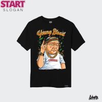 START  Sale โล๊ะสต๊อก   ® เสื้อยืดลาย รุ่น Yo Mann !! สีดำ ( ลิขสิทธิ์แท้ ) แขนสั้น เสื้อยืดชาย หญิง M L XL 2XL  TS