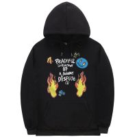 Peaceful Settlement of A Bounday Dispute Hoodie Smiley Flame Diamond Dollars Graphic Sweatshirt Men Casual Funny Hoodies Size XS-4XL