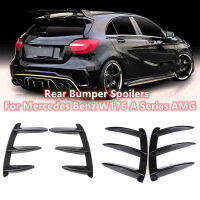 1Pair Rear Bumper Splitter Spoilers Canard Exterior Parts Car Carbon Black Abs For Benz W176 A200 A250 A260 A45 for AMG