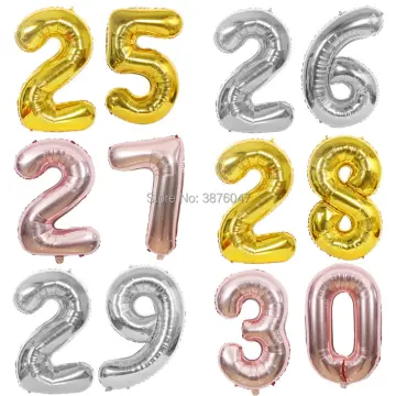 2pcs/lot 32 40inch Rose Gold Number 24 Foil Balloons Happy