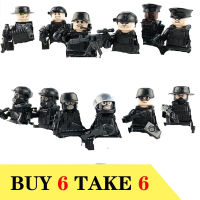 Wuhui 12 ชิ้น SWAT ทหารกองทัพ ww2 minifigures ของเล่นอาคารชุดของเล่นสำเร็จรูป SWAT ทีมตำรวจเมืองสมัครพรรคพวกทหารรูปทหารอาคารอิฐสำหรับเด็กก่อน