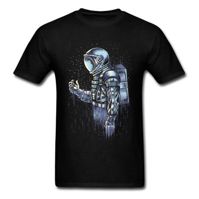 Disappear Tshirts Fitted Men T Shirt Birthday Tshirts Year Day Cotton Fabric Tees Astronaut Print Clothes Black