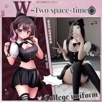 Play Costumes Women Lingerie Black Split Schoolgirl Sexy Student Uniform Roleoutfit With Skirt Kawaii Temptation JK Suit