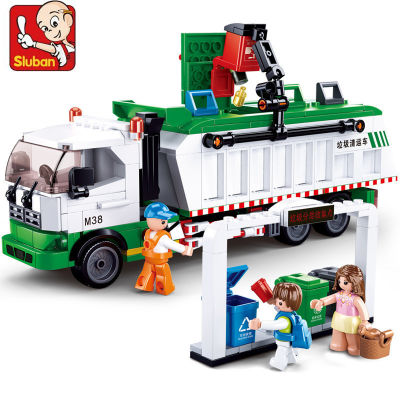 432Pcs City Garbage Classification Truck Car Model Bricks 100 Cards Building Blocks Kit Brinquedos Educational Toys for Children