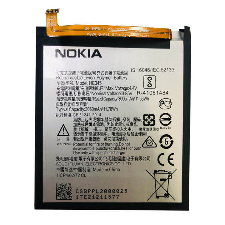 แบตเตอรี่-แท้-nokia-6-1-nokia-6-2018-ta-1043-ta-1045-ta-1054-battery-แบต-he345-3060mah-รับประกัน-3-เดือน