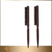 New Salon Comb Hair Teasing Brush Wooden Handle Back Comb Natural Boar Bristle